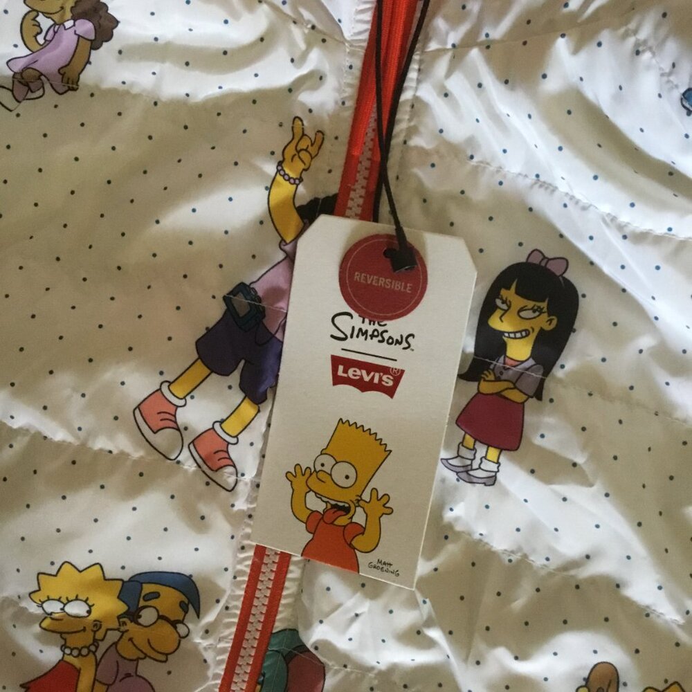 Levi's  The Simpsons Puffer jacket size XL New oversized UNISEX - Picture 4 of 4
